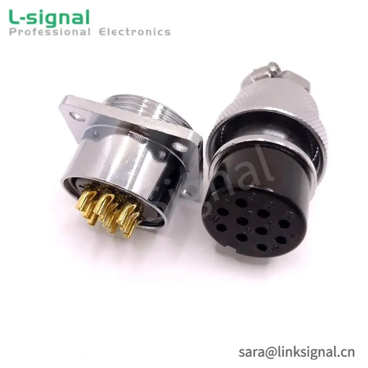 25mm GX25 Connector Circular Flange Type 2 3 4 5 6 7 8 9 10 12 PIN for Sale