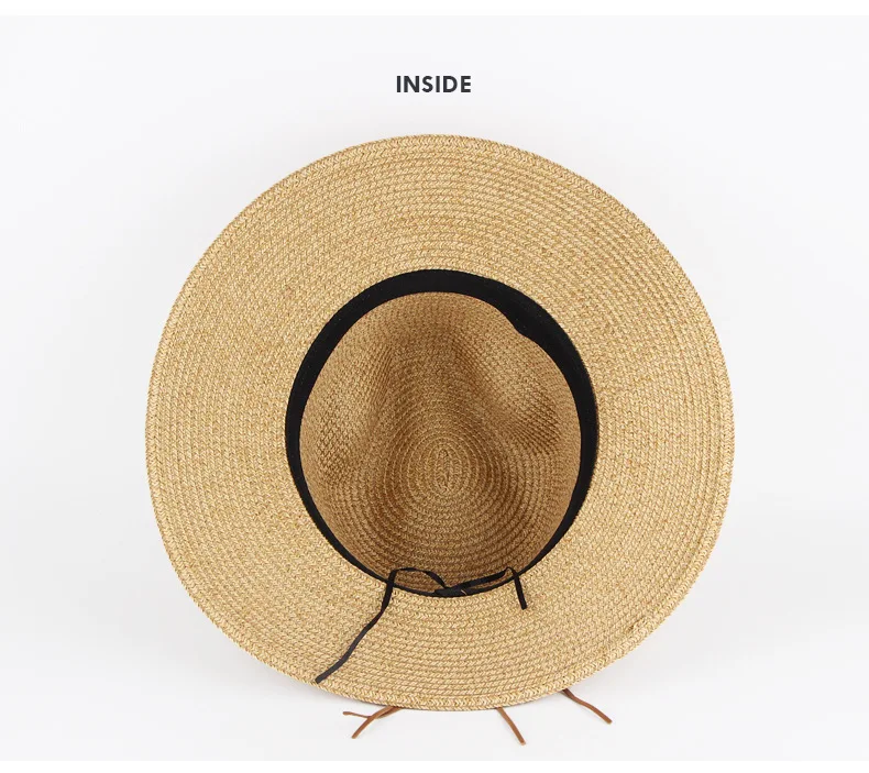 panama synthetic straw hats uv protection logo outdoor sun hat straw cowboy hat for women men