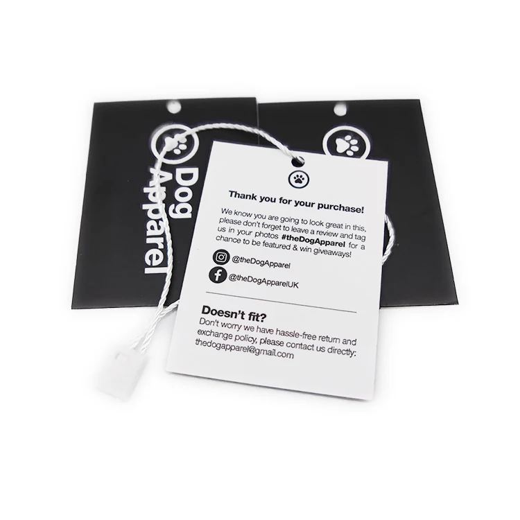 Clothing Hang Tag Custom Printing Name Logo Paper Hang Tag With String