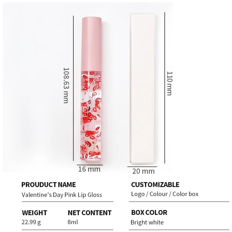 Base Lipgloss Oil Pink Tubes Glitter Rose Gold Clear Flavored High Quality Plumper Natural Coconut Lip Gloss