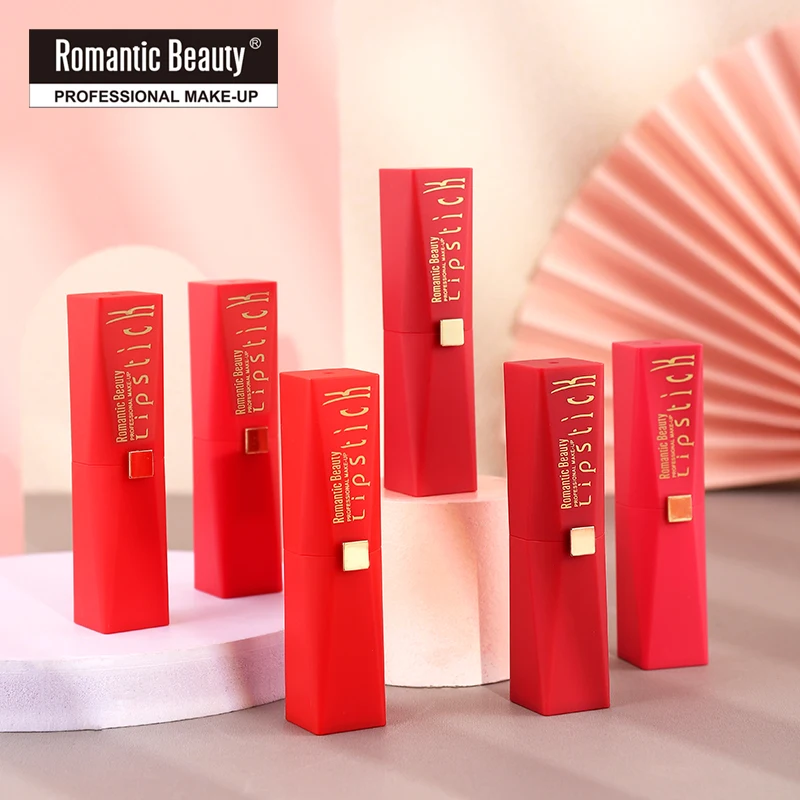 Romantic Beauty Factory 2021 New Design Private Label Waterproof Kiss-proof Non-sticky Silky Velvet Matte Lipstick Vegan