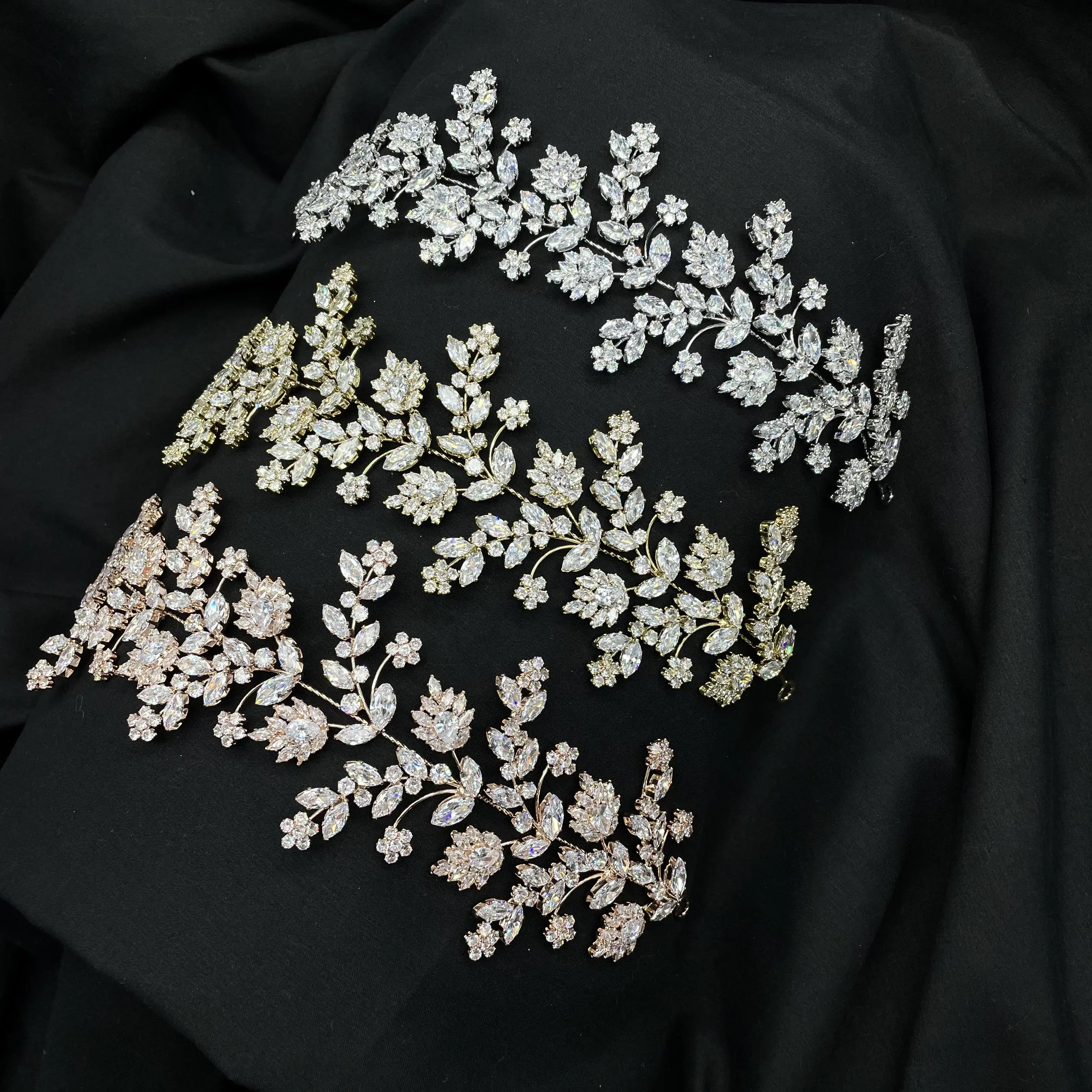 New Design Zircon Head Bands Gold Plated Wedding Tiara Bridal Hair Bands for Women