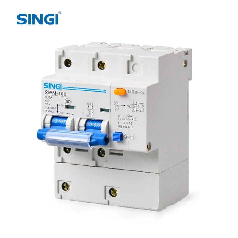  Singi SWMLE-100 1P + N автомат защити цепи утечки 100A rcd RCCB/RCBO