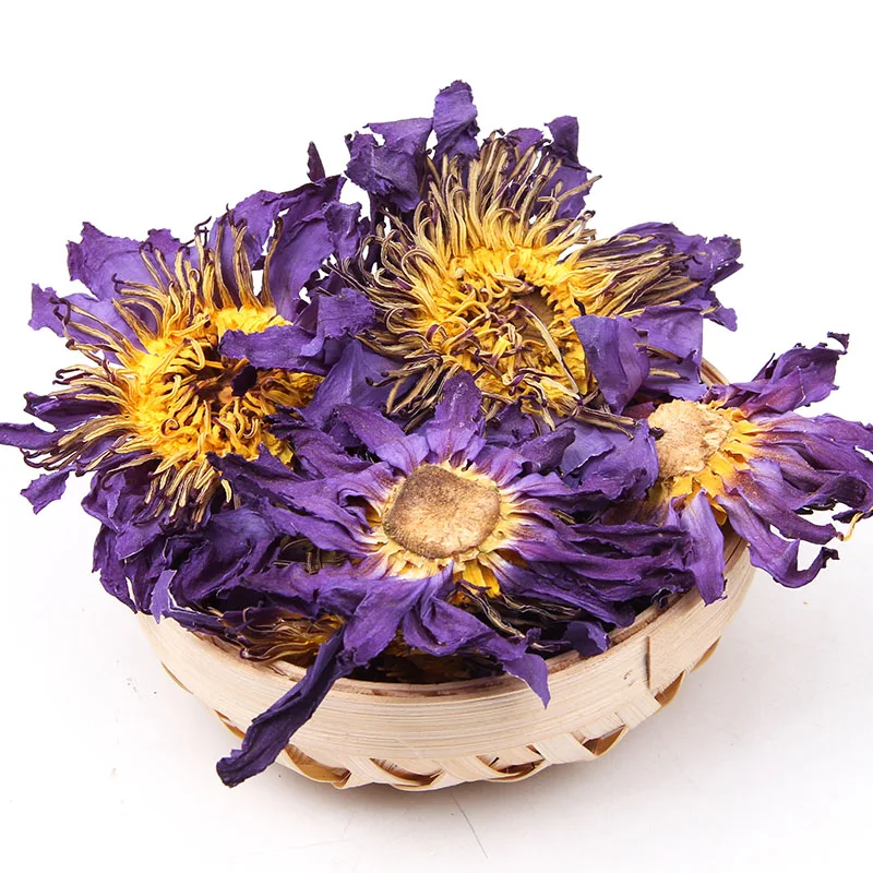 2024 New Harvest Organic Preservatives Free Whole Blooming Flower Herbal Dried Blue Lotus Flowers for Tea Lan Lian Hua
