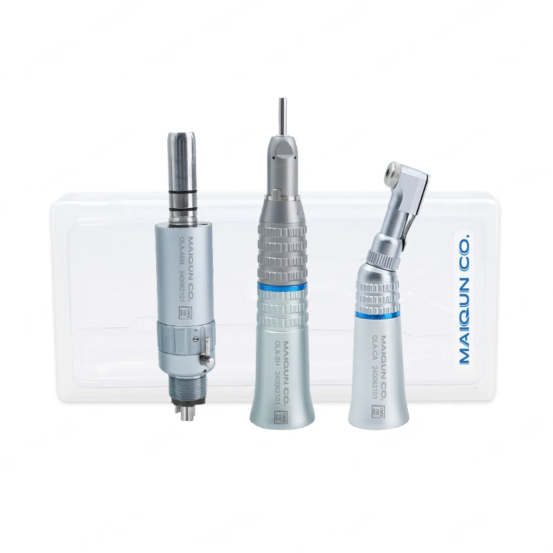 Factory Price M4 EX-203 1:1 External Air Motor E Type Low Speed Nose Cone Straight Handpiece Set Key Type Slow Contra Angle