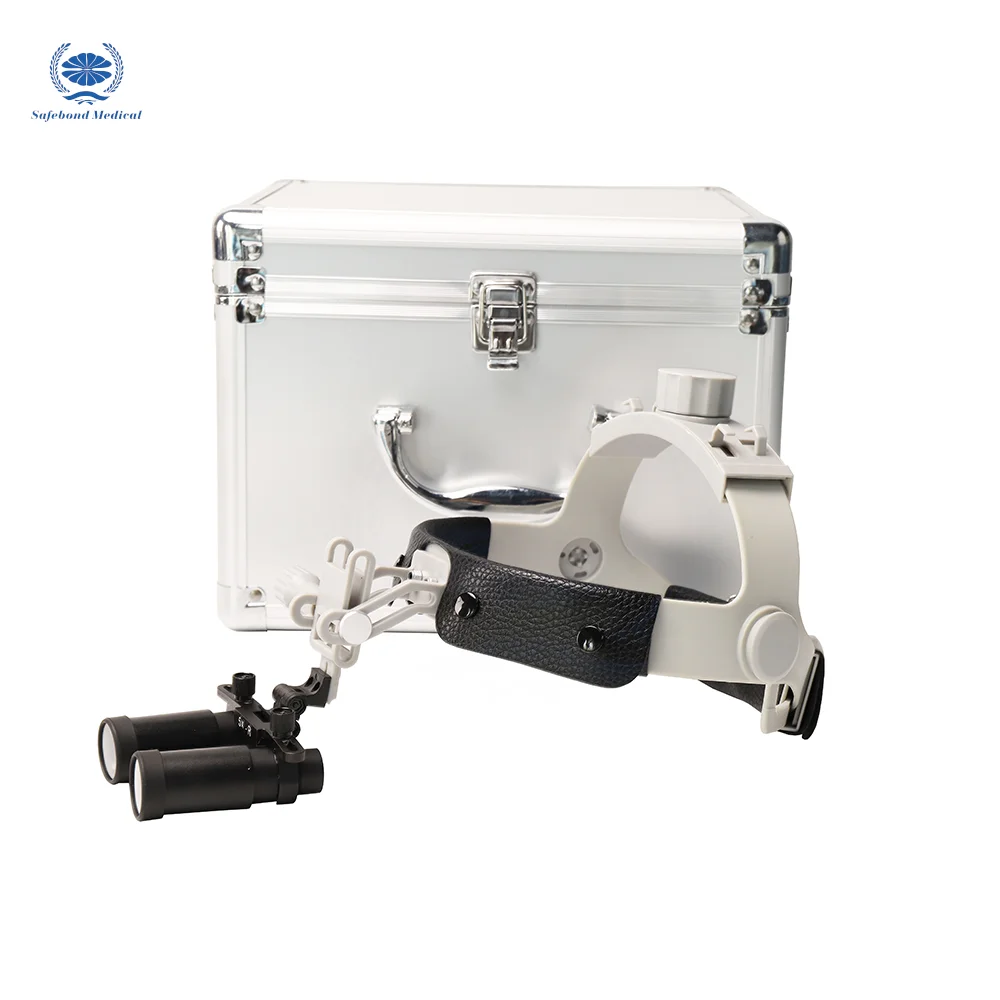 Medical head-mounted adjustable 5x magnifying glass dental headlight binocular magnifying glass