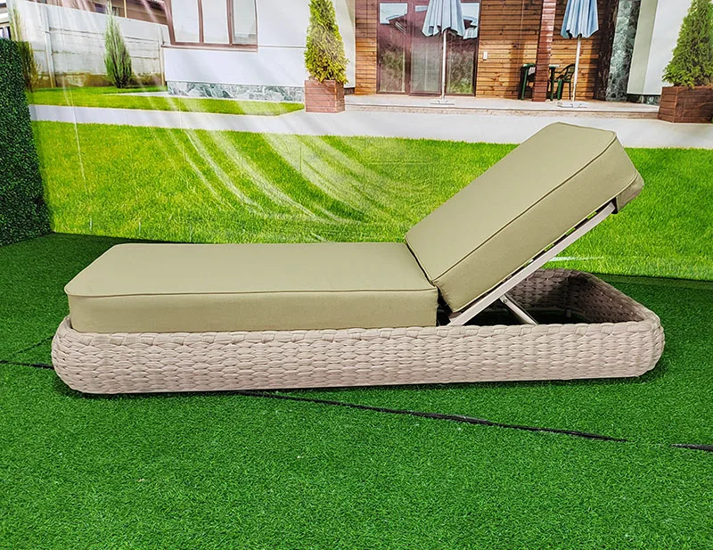 New Style rope weave chaise lounge swim pool sunbed beach lounge chair