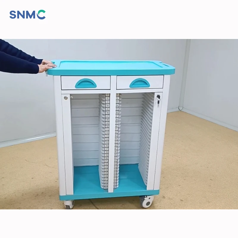 Wheels Patients Case History Medical Records Holder Trolley With Drawer