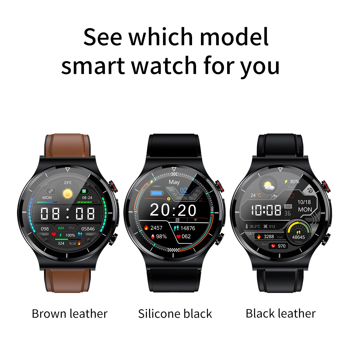 Smart Watch Round Shape Cheapest Android Smart Watch with ECG Full Round Screen Sport Smart Watch with Temperature Sensor