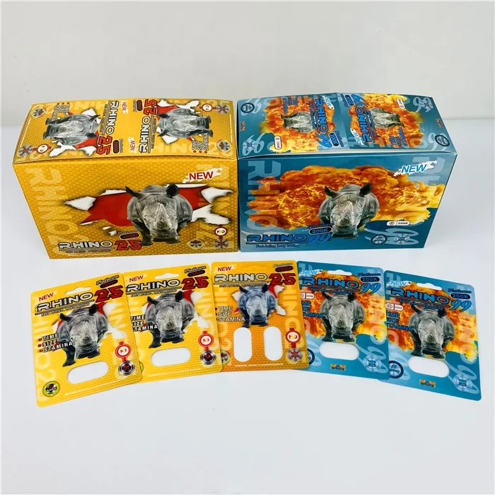 Rhino 69 600K Blister 3D Card For Capsule Container Jar Pink Pussycat Female Enhancer Pills Packaging Black Mamba 7K Paper Card