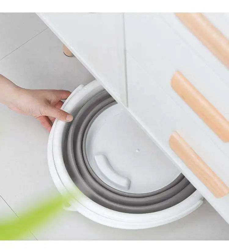 Plastic Bucket Collapsible Bucket With Handle Portable Silicone Folding Washing Water Bucket