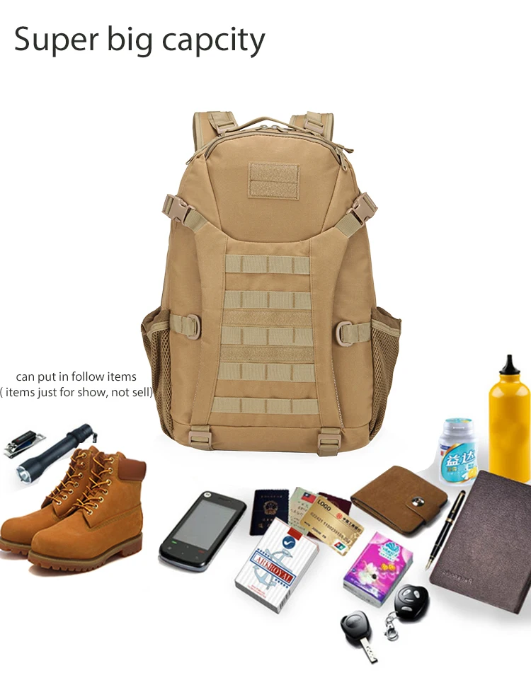 QXMOVING Outdoor Durable Hiking Hunting Fishing Waterproof Camouflage Molle 3-day Assault Tactical Backpack