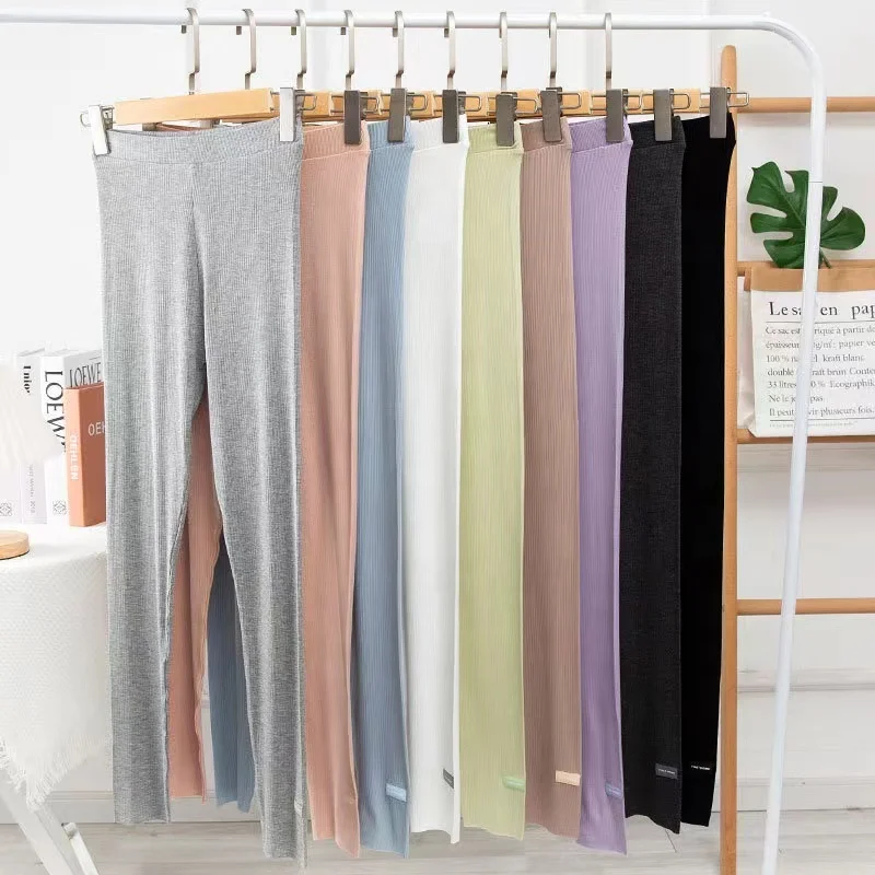 2023 New Arrival Autumn Modal long Johns Ladies Pants Soft Solid Color Women Nine-point Leggings