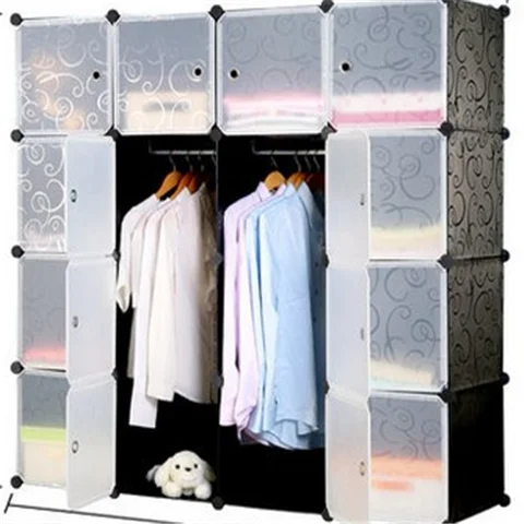 1601   High Quality 16 Cube Children Plastic Portable Wardrobe Closet  Top quality sliding door wardrobe closet