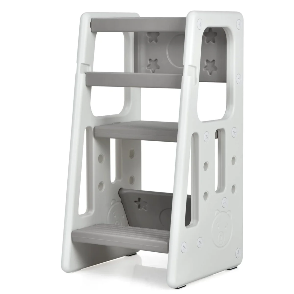 High quality white plastic kids kitchen step stool, step ladder