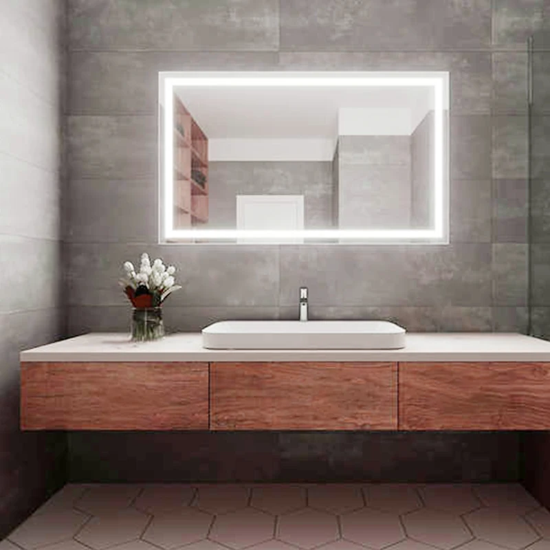 Factory customized full UL cUL CE hotel mirrors Touch sensor defogger dimmer CCT 3 lights 24*36/60*36 inch bathroom led mirror