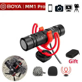 BOYA BY-MM1 PRO Dual head Wired Cardioid Audio Recorder Interview Microphone for cameras smartphone Iphone samsung recording