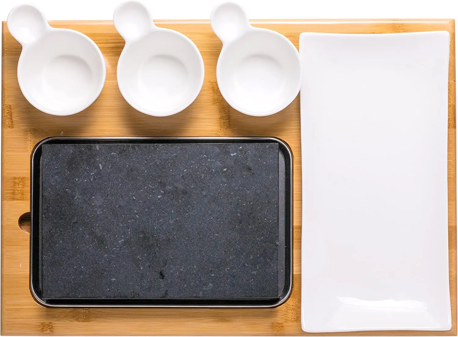 Cooking Stone- Complete Set Lava Hot Steak Stone Plate Tabletop Grill and Cold Lava Rock Indoor BBQ Hibachi Grilling Stone