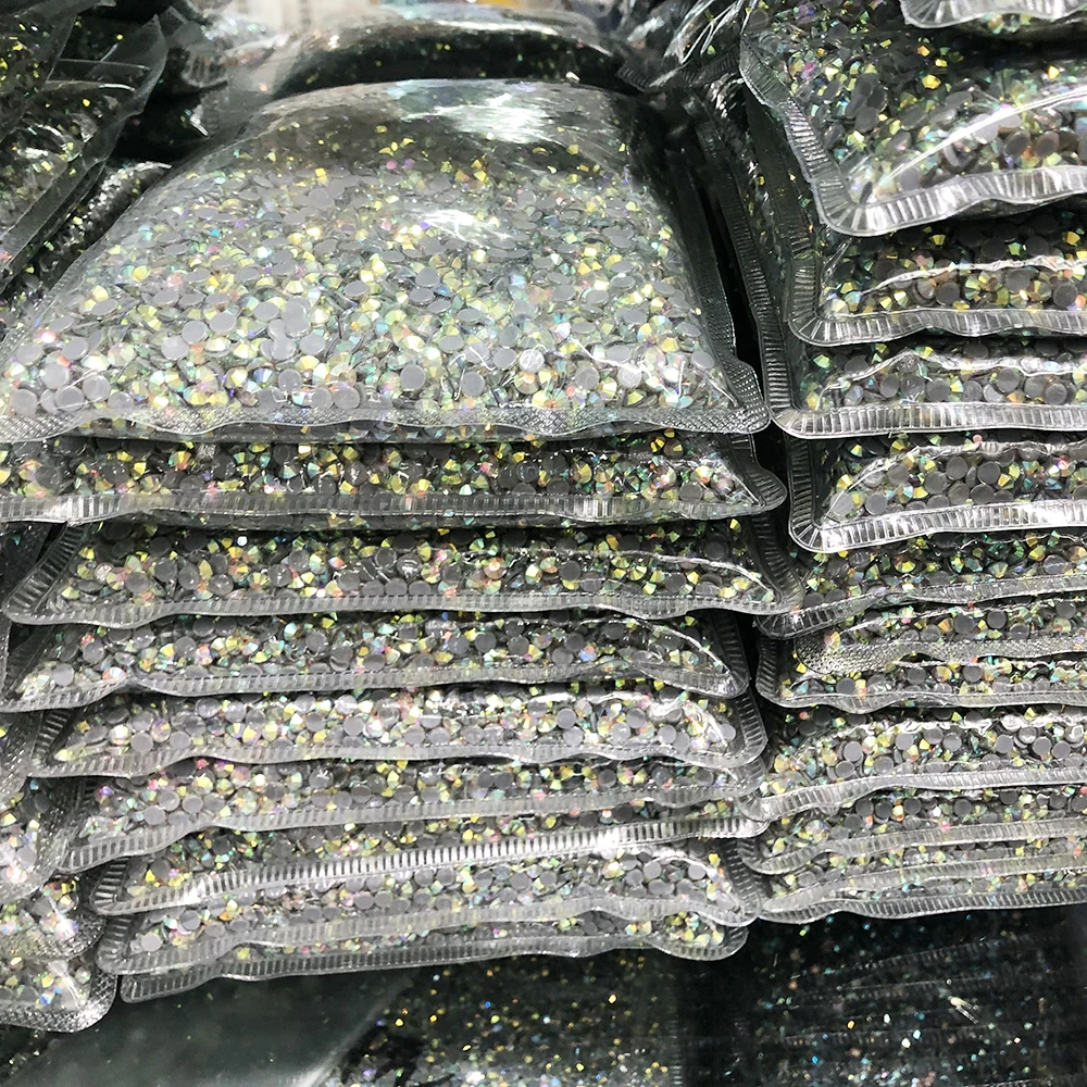 Hot sale bulk cheap price glass flat back stones hotfix rhinestone crystal ss6-ss20 big pack