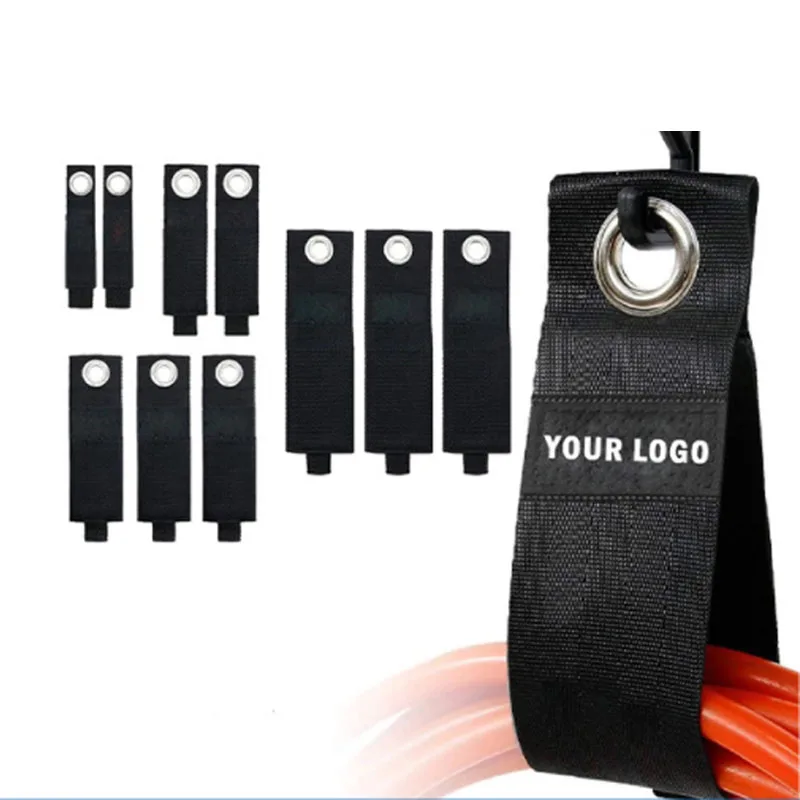 Custom Logo Hook and Loop Cable Straps With Grommet Hanger Extension Cord Holder Garage Storage