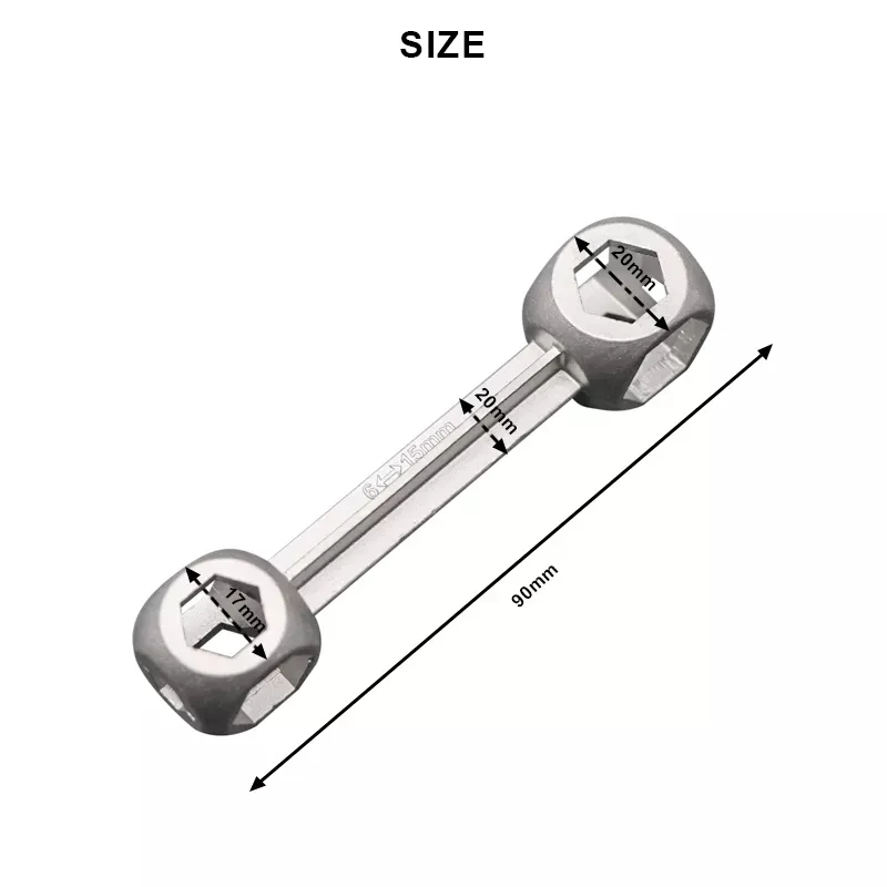 RIDERACE Valve Cross 6-15 mm Repair Electric Key Triangle Hex Wrench Bone Type Spanner With 10 Hexagon Holes For Outdoor Cycling