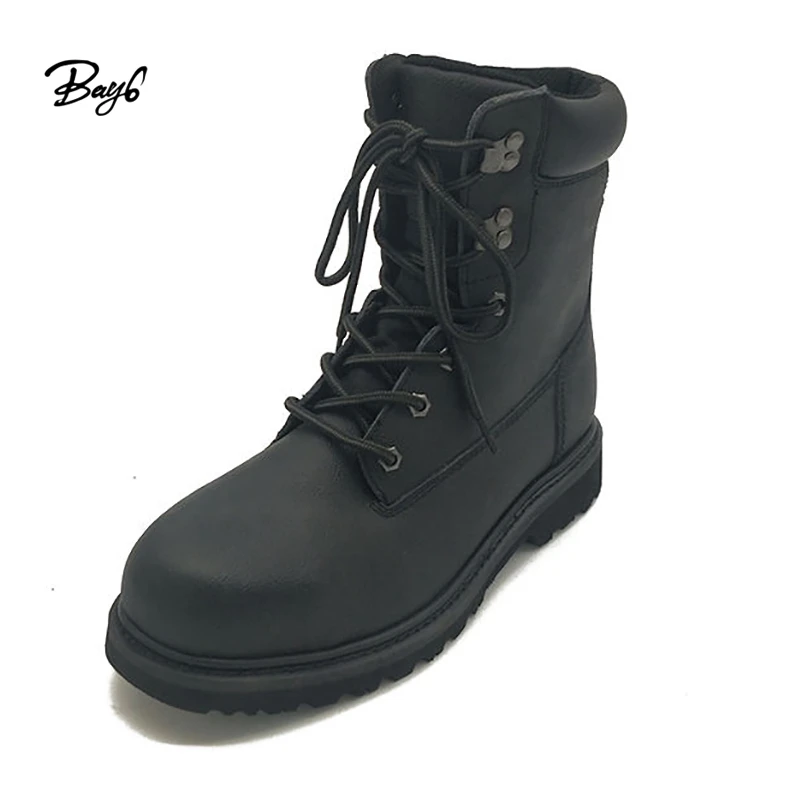 7 Inch Split Leather Rubber Warm Anti-impact Steel Toe Safety Man Boots