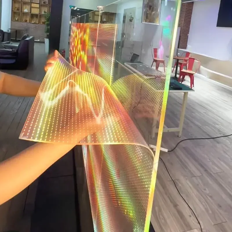 CNS-P-P10  led film screen led transparent led film for glass installed play advertising Soft transparent glass film LED screen