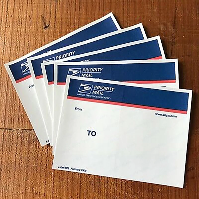 Пользовательская печать USPS приоритетные наклейки в виде баклаин для онлайн-продавца долговечный прочный клей хрупкая виниловая этикетка