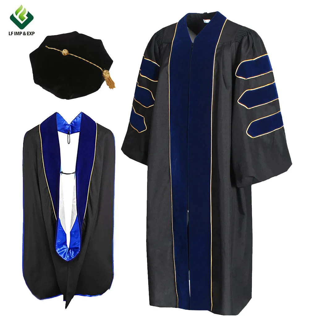 customized suit Doctoral Graduation Gown/PHD Gown/doctoral robe  plus size graduation gown
