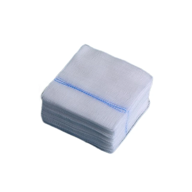 Factory wholesale plain bleached gauze pad  4x4 sterile gauze sponge