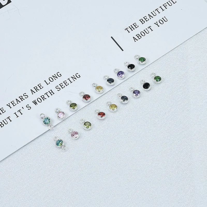 S925 pure silver mini crushed silver DIY bracelet necklace small square spacer accessories bead material with beads