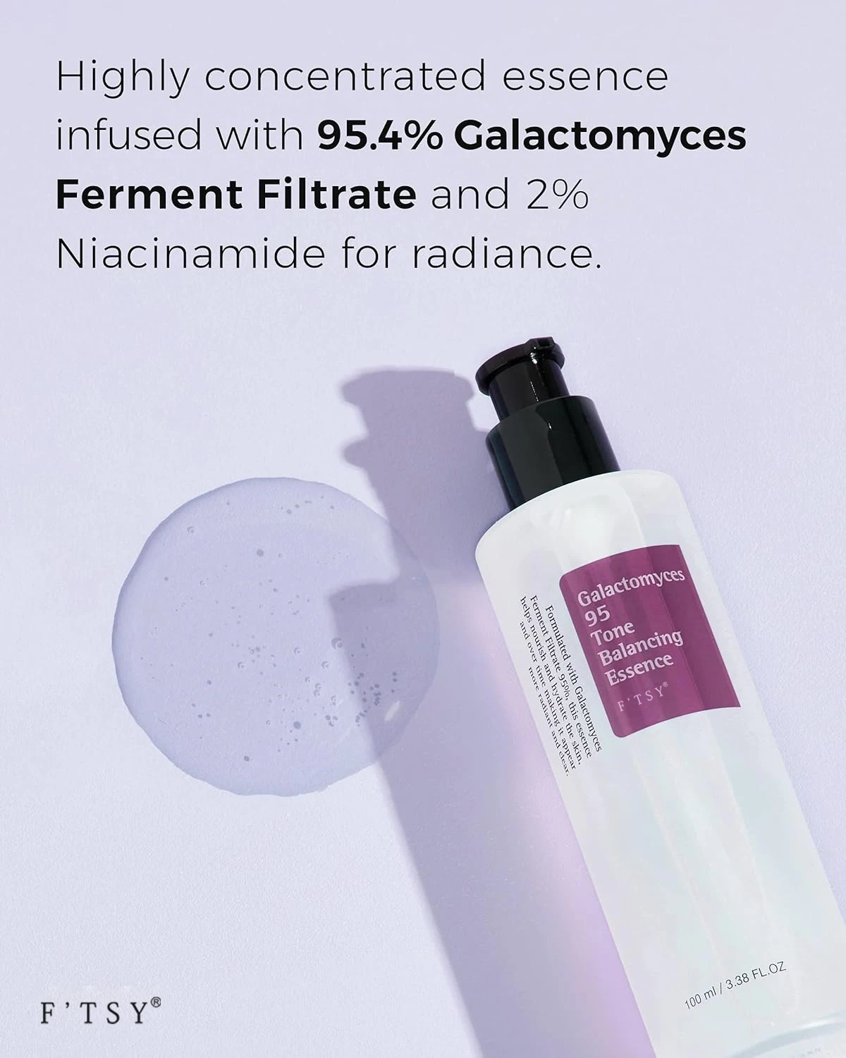 Private Label Vegan Galactomyces 95% Facial Essence Lightweight Korean 2% Niacinamide Serum for Dull & Rough Skin