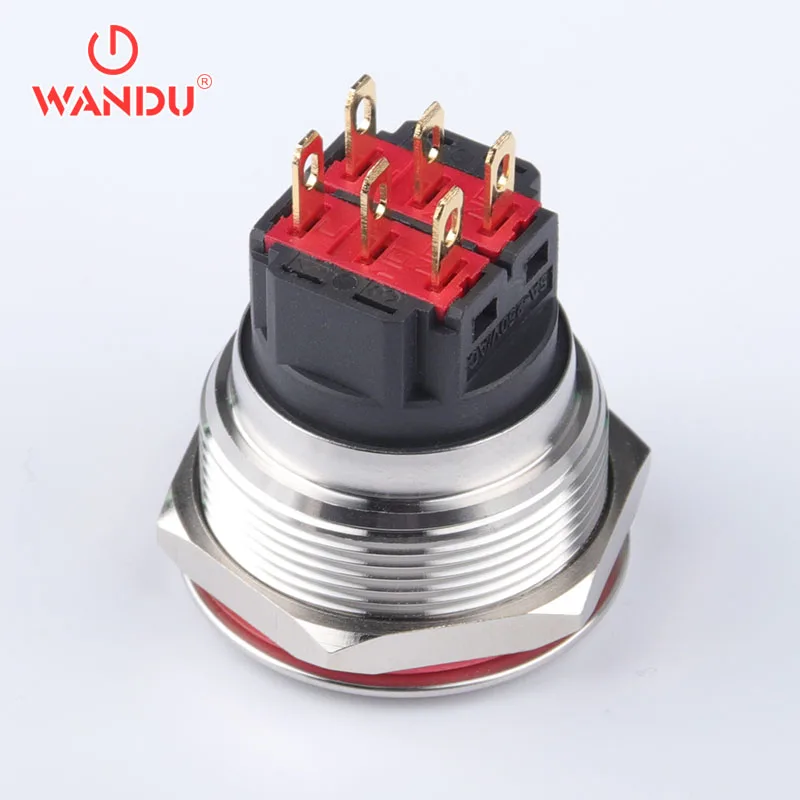 12 мм 16 мм 19 мм 22 мм 25 мм 30 мм круглая Водонепроницаемая Ip67 металлическая кнопка мгновенного фиксации переключателя