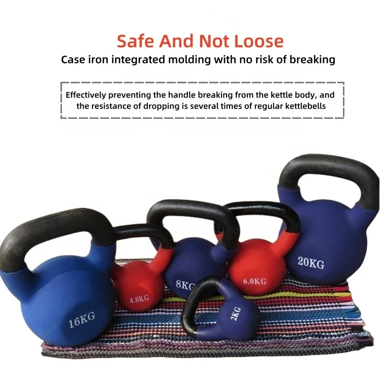 2kg-50kg Custom Privacy Logo Strength Training Kettlebell Gym Equipment Weight Lifting Competition Plastic Case Iron Kettlebell