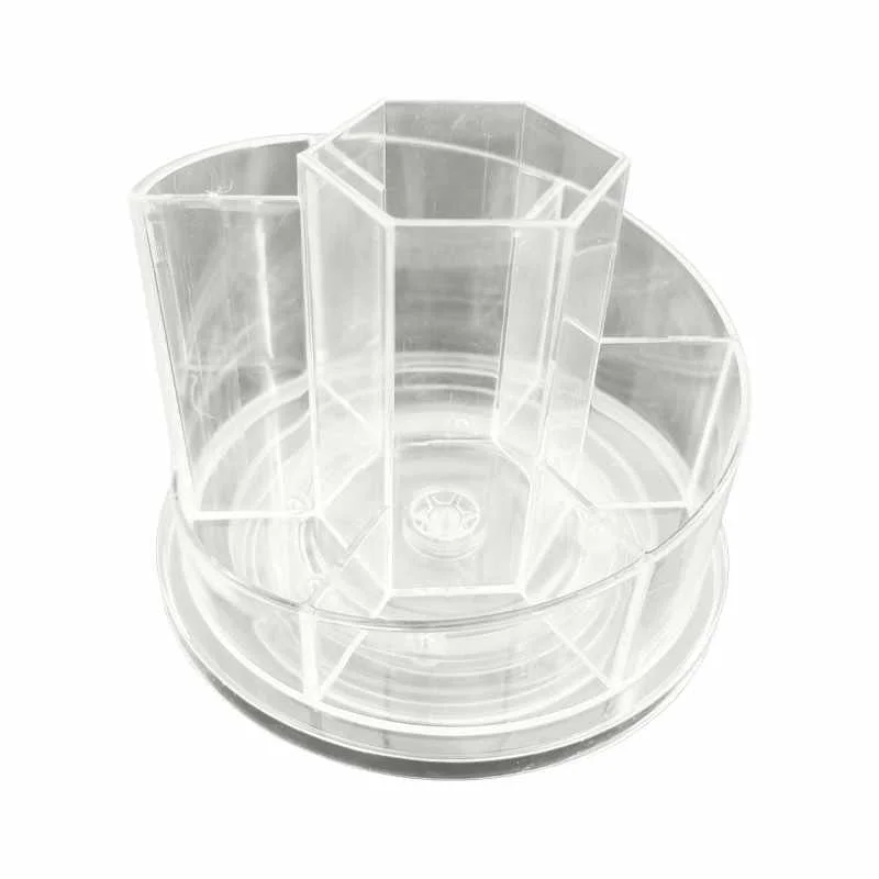 360 Degree Rotating Plastic Makeup Organizer Clear  Cosmetic Storage Box