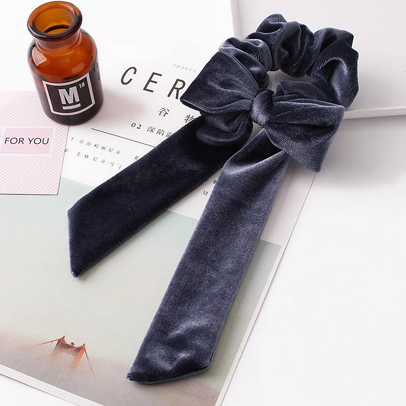 Wholesale Elastic Hair bands Velvet Hair Scrunchies ribbon scrunchy for ponytail holder hair accessories women accessories