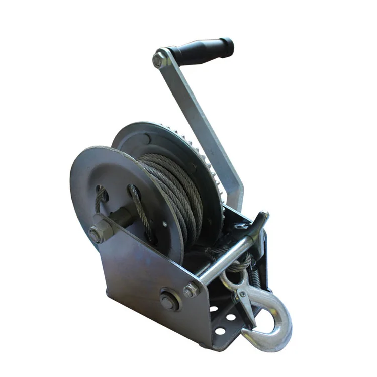 High-quality 1200lbs mini portable small boat trailer manual hand winch cable winch hand wire rope winch