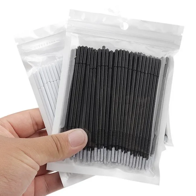 Wholesale black Mascara Wand artificial hair brush lash brushes plastic handle eyelash brush