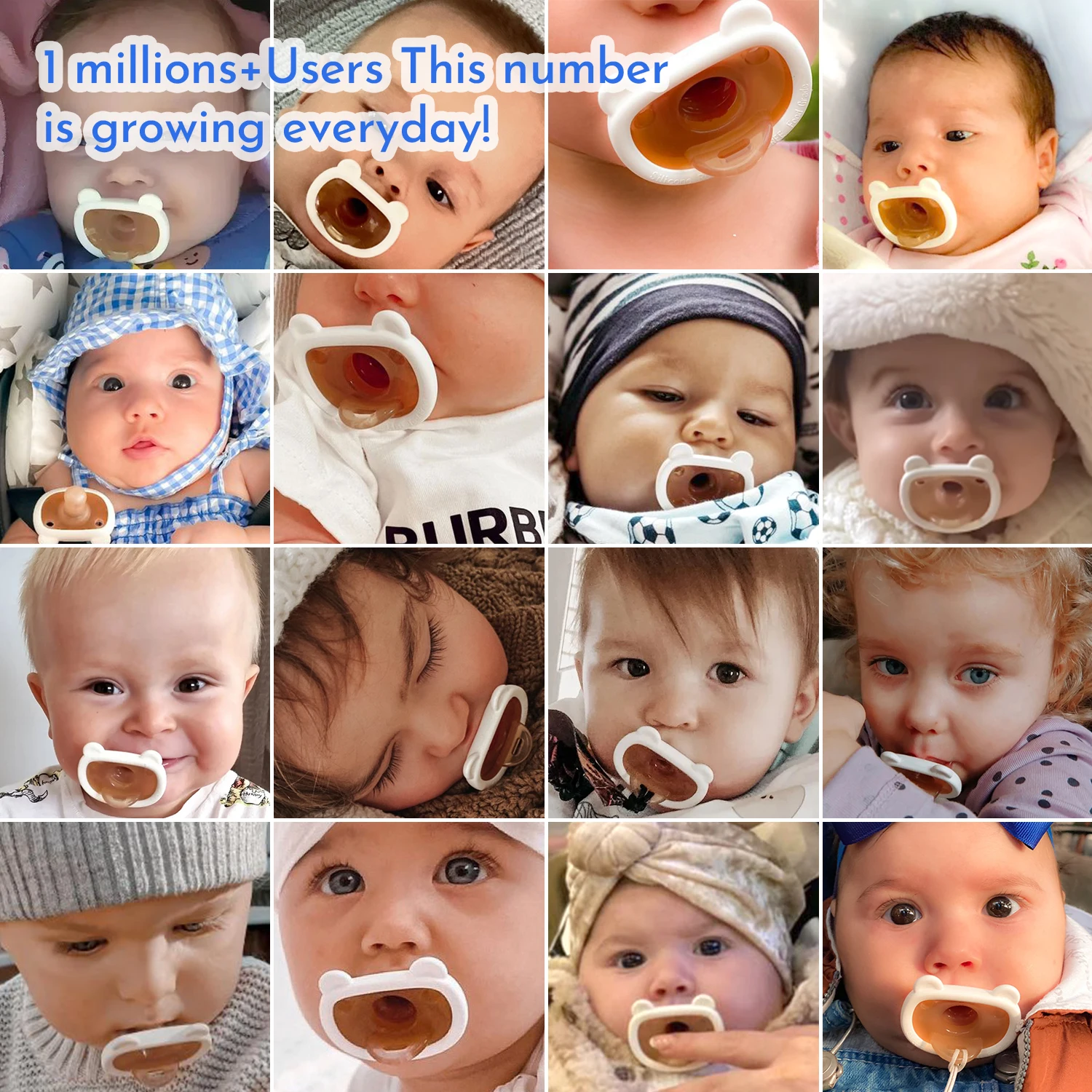 HEORSHE Baby Pacifier Natural Rubber Sublimation Baby Pacifier Bpa Free Baby Silicone Pacifier