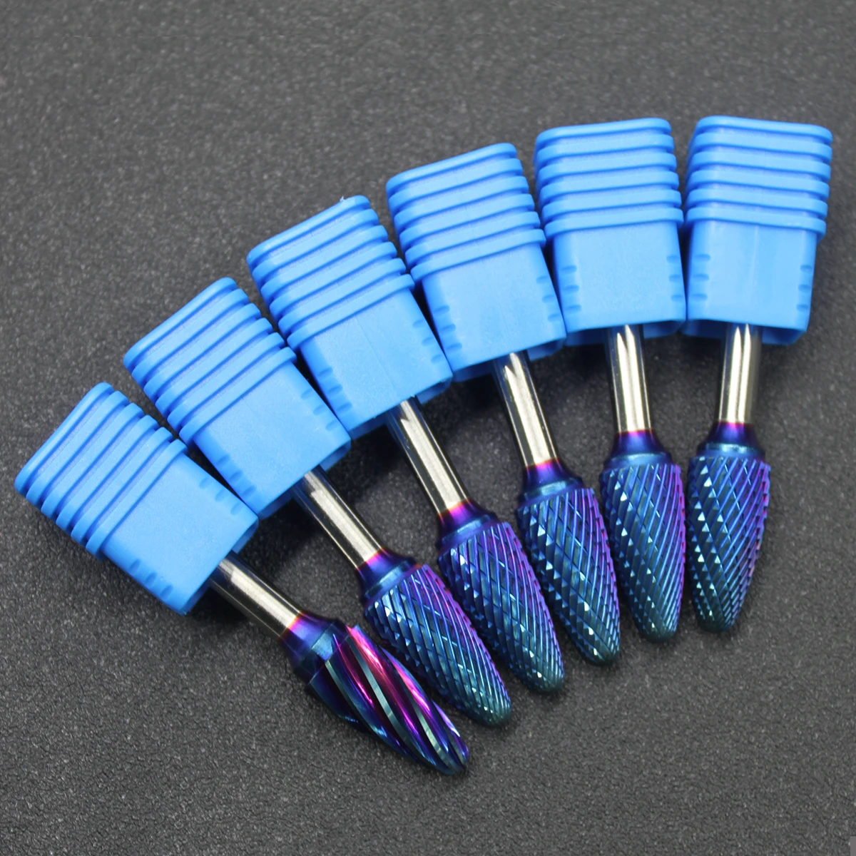 F1225M06-45 Burrs Tool Kit Nail Drill Bits Electric Cutter For Machine Tool With Dlc Tungsten Blue Nano Coating Carbide Burrs