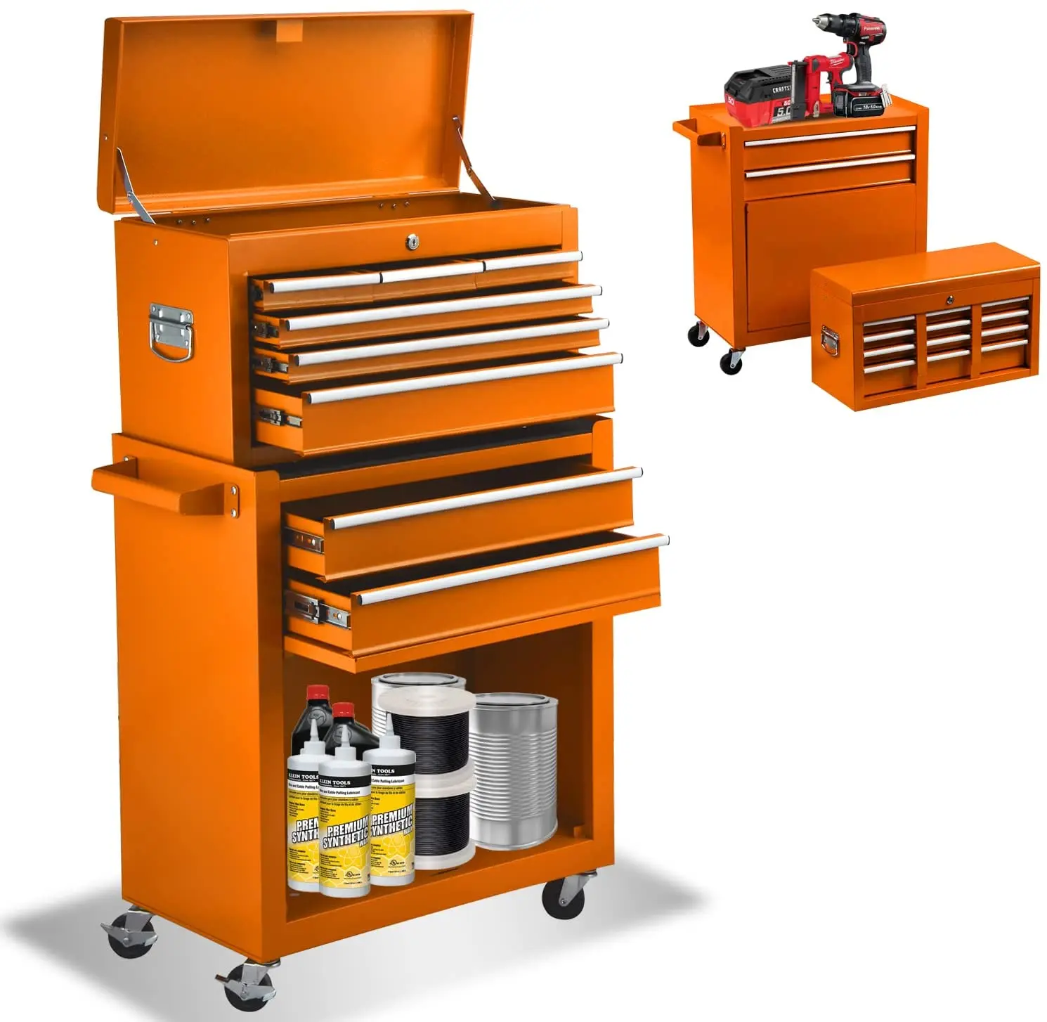 8 Drawerrs Rolling Factory Assistant Auto Tool Chest And Cabinet Combo