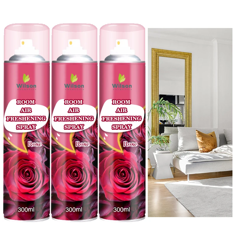 300ml Custom aerosol Bedding Deodorant home room spray Long Lasting Fragrance Eco-friendly Flower Cleaning Toilet Gel Stamp