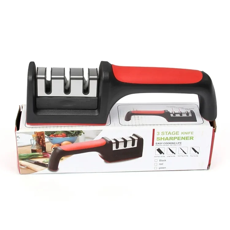 4 in one  new design smart Knife Sharpener  Kitchen small tool red handle