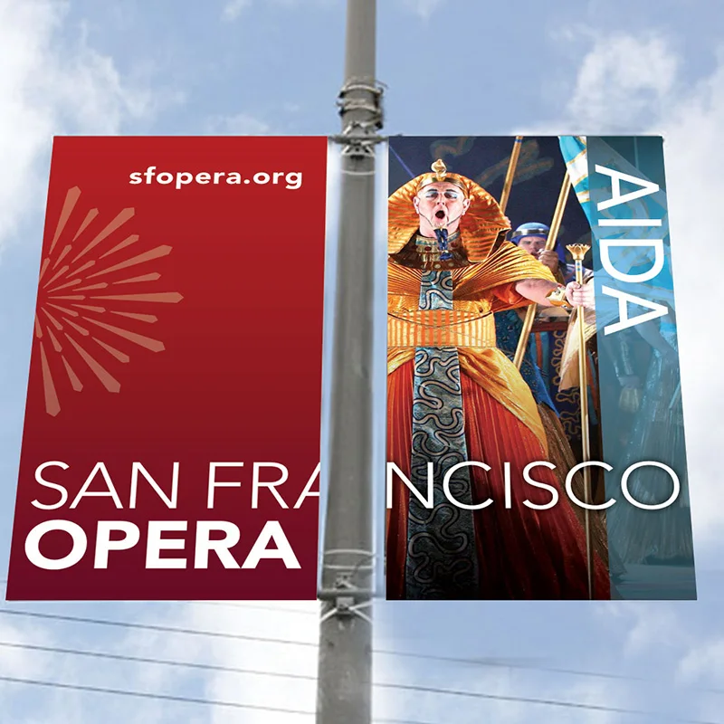 Fast Delivery Cheap High Quality Free Design PVC  Custom Mini Flag Roadside Street Flag Light Banner Outdoor