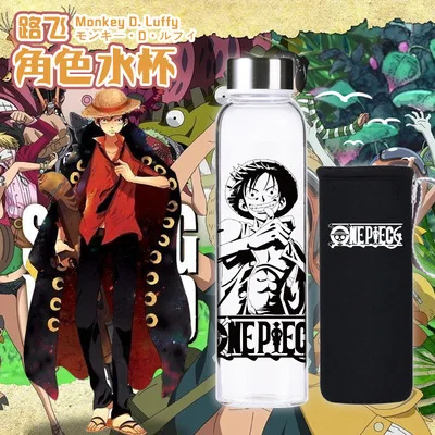 Anime Transparent glass water bottles Character printed for fans Sword Art Online Re:zero one piece narutos carafe