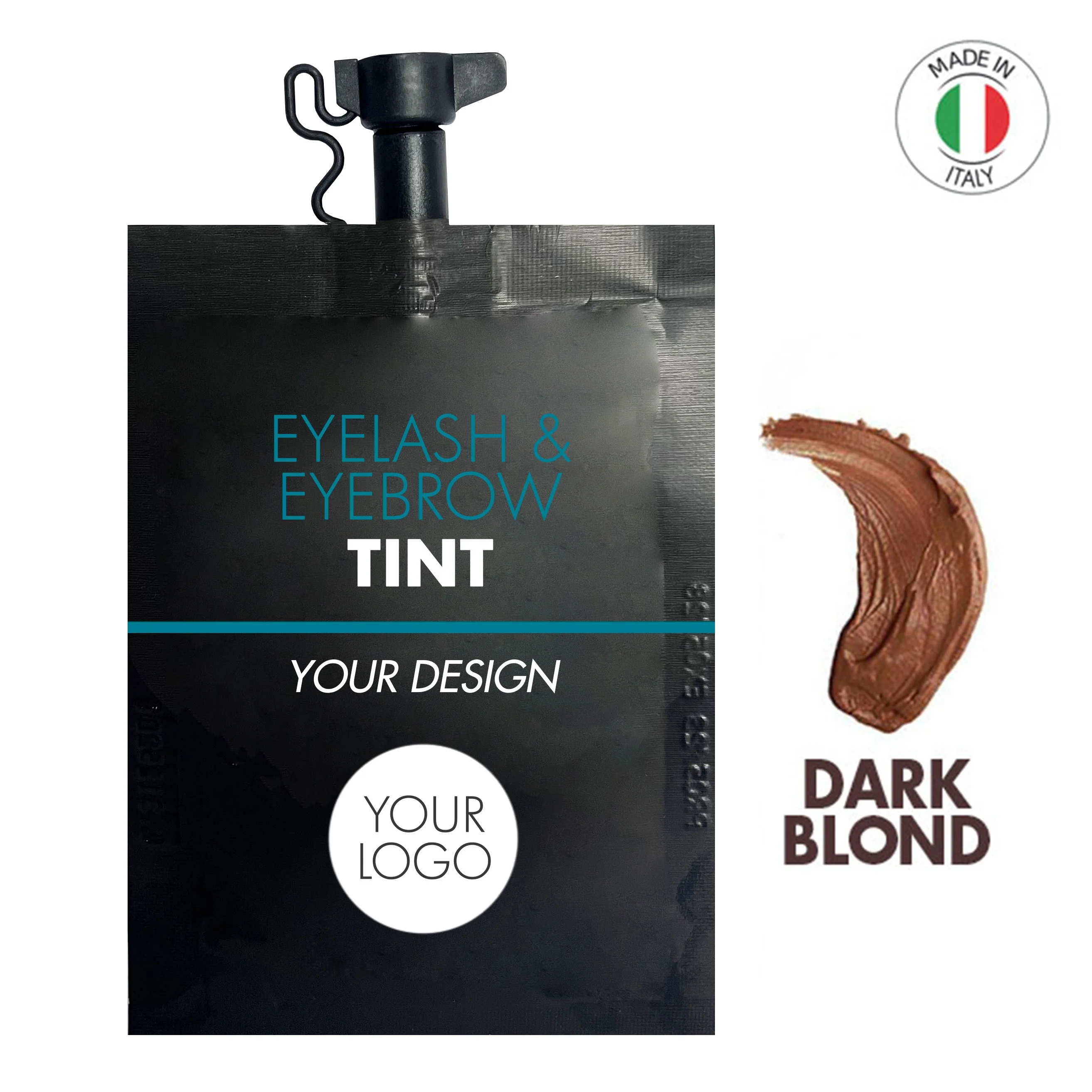 Private label LASH & BROW TINT 10ml sachet  Colour Blond Made in Italy free from Ammonia PPD and parabens