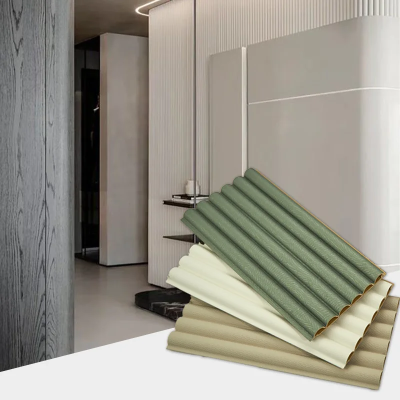 TIANAN 150MM Semicircular cladding panels Wpc fluted Wall Panel ECO wall board interior waterproof wall panels boards sample