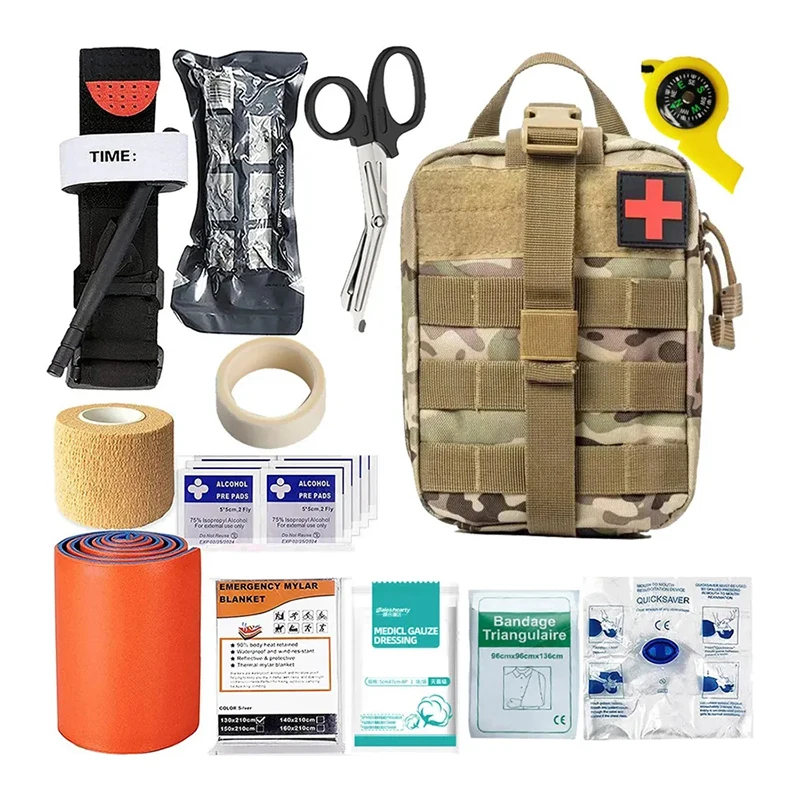 Tactical Individual First Aid Kit IFAK Survival Trauma Kit for Outdoor Tactical Bag