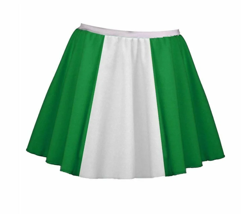 Женский костюм с юбкой фигуристки, 15 дюймов, изумрудный, зеленый и белый