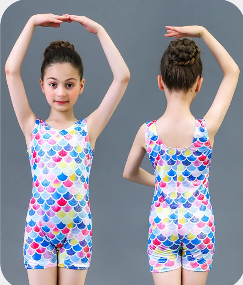 Kapeisha Training Dancewear Girls Dance Clothing 3D Printing Mystique Fabric Performance Wear Shiny Gymnastics Leotard For Girls